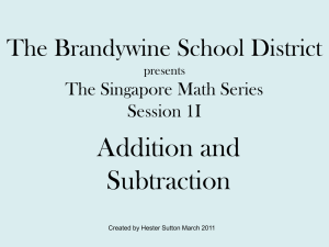 Addition and Subtraction - Brandywine School District
