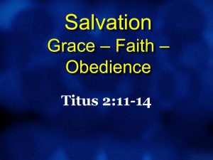 Salvation by GRACE through FAITH