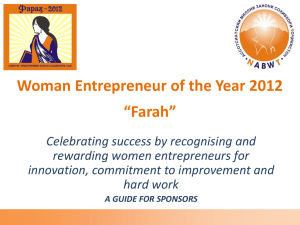 Women Entrepreneur of the Year 2012 “xxx xxx”