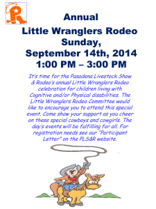 Little Wrangler Rodeo October 3, 2009 Saturday 1:00 PM – 3:00 PM