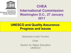 UNESCO and Quality Assurance - Council for Higher Education
