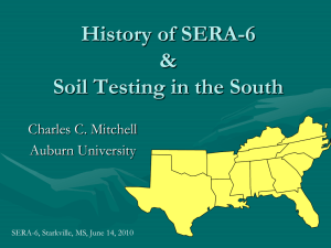 History of SERA-6 & Soil Testing in the South