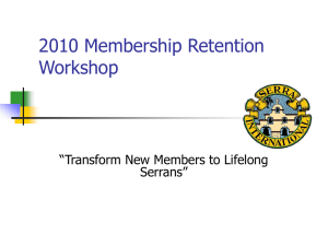 Membership Retention Workshop - USA Council of Serra International