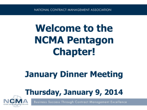 NCMA Pentagon January Dinner Meeting 1.9.14