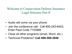 Conservation Defense Insurance Structure May 2011