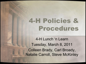 4-H Policies and Procedures - Indiana 4-H