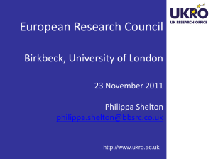 ERC Presentation. - Birkbeck College