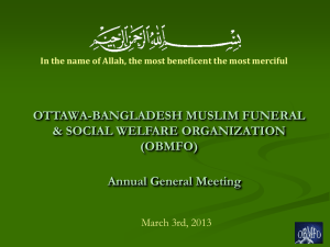 2013 - Ottawa-Bangladesh Muslim Funeral & Social Welfare