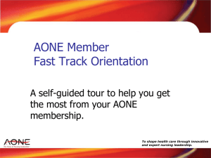 AONE New Member Quick Start - American Organization of Nurse