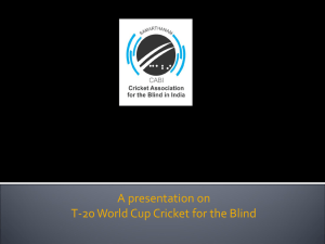 SPORTS @ IIMA - the Cricket Association for the Blind in India