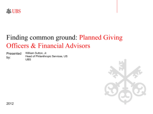 Planned Giving Officers & Financial Advisors