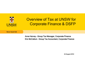 UNSW Tax Overview