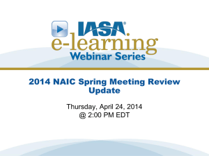 2014 NAIC Spring Review Presentation