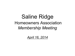 2014 Annual Meeting - Saline Ridge Homeowners Association
