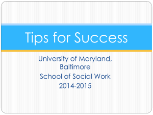 SGA Tips for Success - University of Maryland School of Social Work
