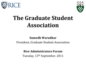 Graduate Student Association - Administrators` Forum