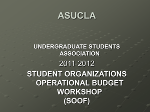 SOOF Budget Workshop - UCLA Undergraduate Students Association