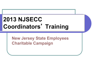 2013 NJSECC Campaign Coordinators Training