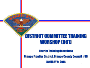 Orange Frontier District Training Workshop
