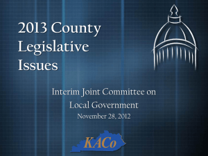 2012 County Legislative Issues - Kentucky Association of Counties