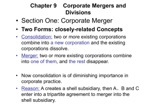 Chapter 9 Corporate Mergers and Divisions