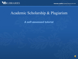 Academic Scholarship & Plagiarism