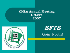 CHLA Annual Meeting Ottawa 2007 EFTS