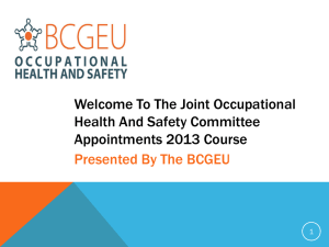 The Joint Occupational Health And Safety Committee