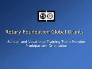 Global Grants Scholar and Vocational Training Team Member