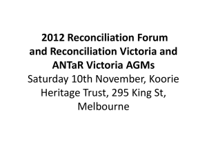 2012 Reconciliation Forum and Reconciliation Victoria and ANTaR