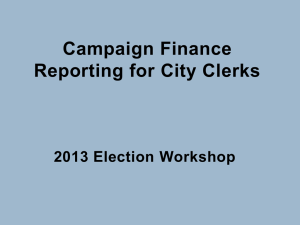Campaign Finance Disclosure for City Clerks