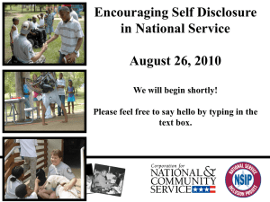 Disclosure - National Service Inclusion Project