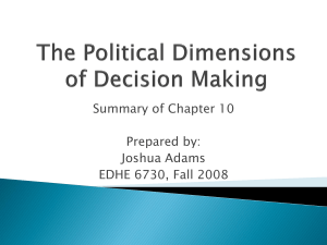 The Political Dimensions of Decision Making