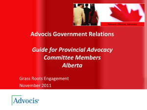 Advocis Government Relations Guide for Provincial Advocacy