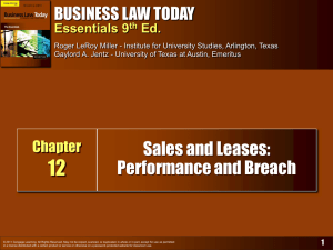 Business Law Today, Essentials, 9th Ed.