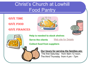 Christ`s Church at Lowhill Food Pantry