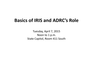 IRIS Basics LTC Budget Briefing