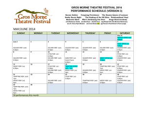 Printable Calendar - Theatre Newfoundland and Labrador