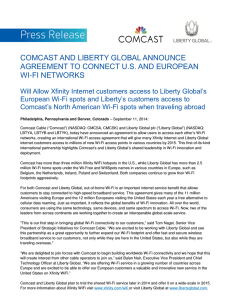 comcast and liberty global announce agreement to connect us and
