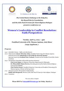 Women`s Leadership in Conflict Resolution: Faith Perspectives