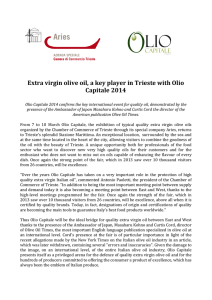 Extra virgin olive oil, a key player in Trieste with Olio Capitale 2014