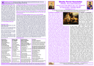 Newsletter 3rd Sunday in Lent Yr A 23rd March 2014