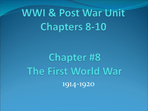Chapter 8 The First World War
