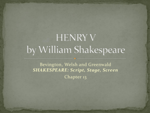 HENRY V by William Shakespeare