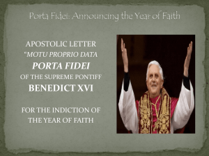 Porta Dei: The Year of Faith