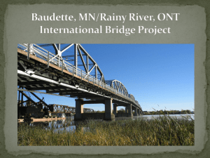 Baudette MN/Rainy River ONT International Bridge Project