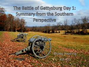The Battle of Gettysburg Day 1: Summary from the Southern