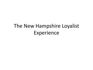 The New Hampshire Loyalist Experience