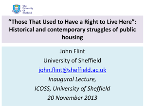 Housing Studies - University of Sheffield