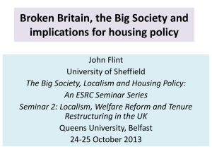 John Flint - The Big Society, Localism & Housing Policy